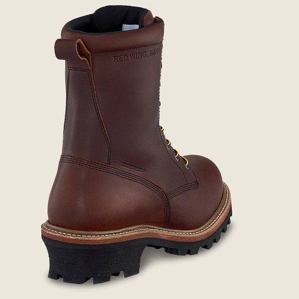 Red Wing Iş Botu Erkek - Loggermax - 9-Inch Waterproof Soft Toe Logger - Kahverengi - 71NKXPUTY